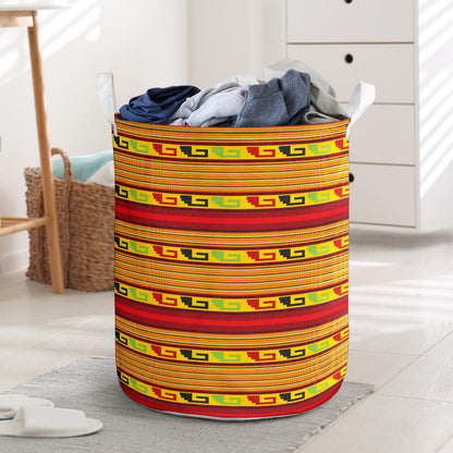 Mexican Blanket Ornament Print Pattern Laundry Basket