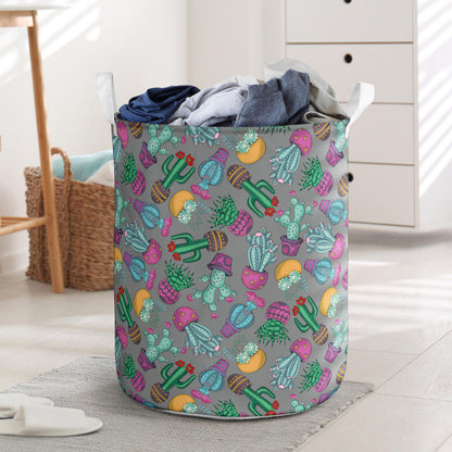 Cactus Colorful Print Pattern Laundry Basket