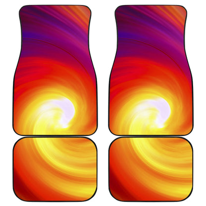 Vortex Twist Swirl Flame Themed Car Floor Mats Front Back
