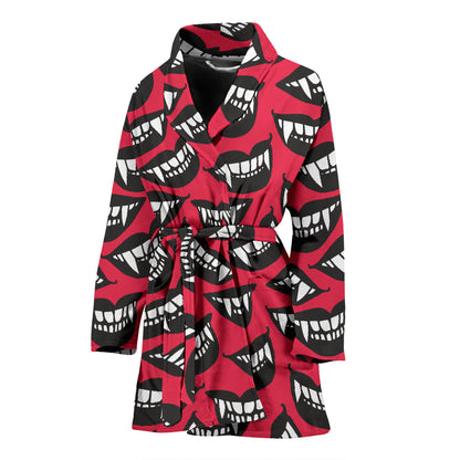 Vampire Lips Print Design LKS305 Women Bathrobe