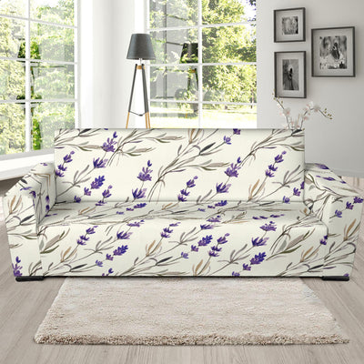 Lavender Pattern Print Design 01 Sofa Slipcover