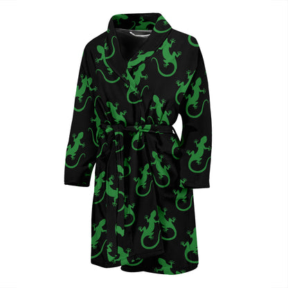 lizard Print Design LKS401 Men Bathrobe