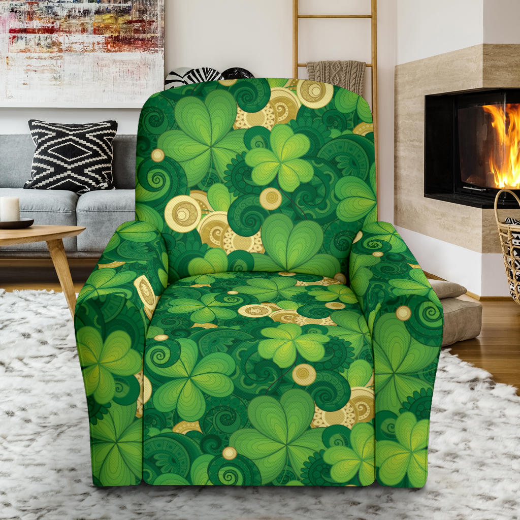 Shamrock Print Design LKS301 Recliner Slipcover with Pocket
