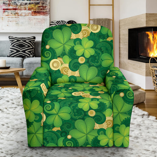 Shamrock Print Design LKS301 Recliner Slipcover with Pocket