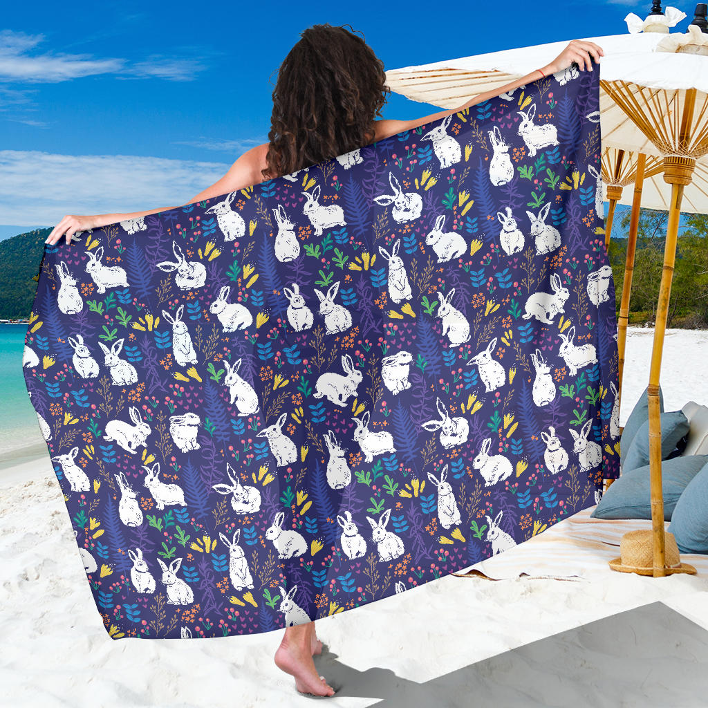 Bunny Pattern Print Design 01 Sarong Pareo Wrap