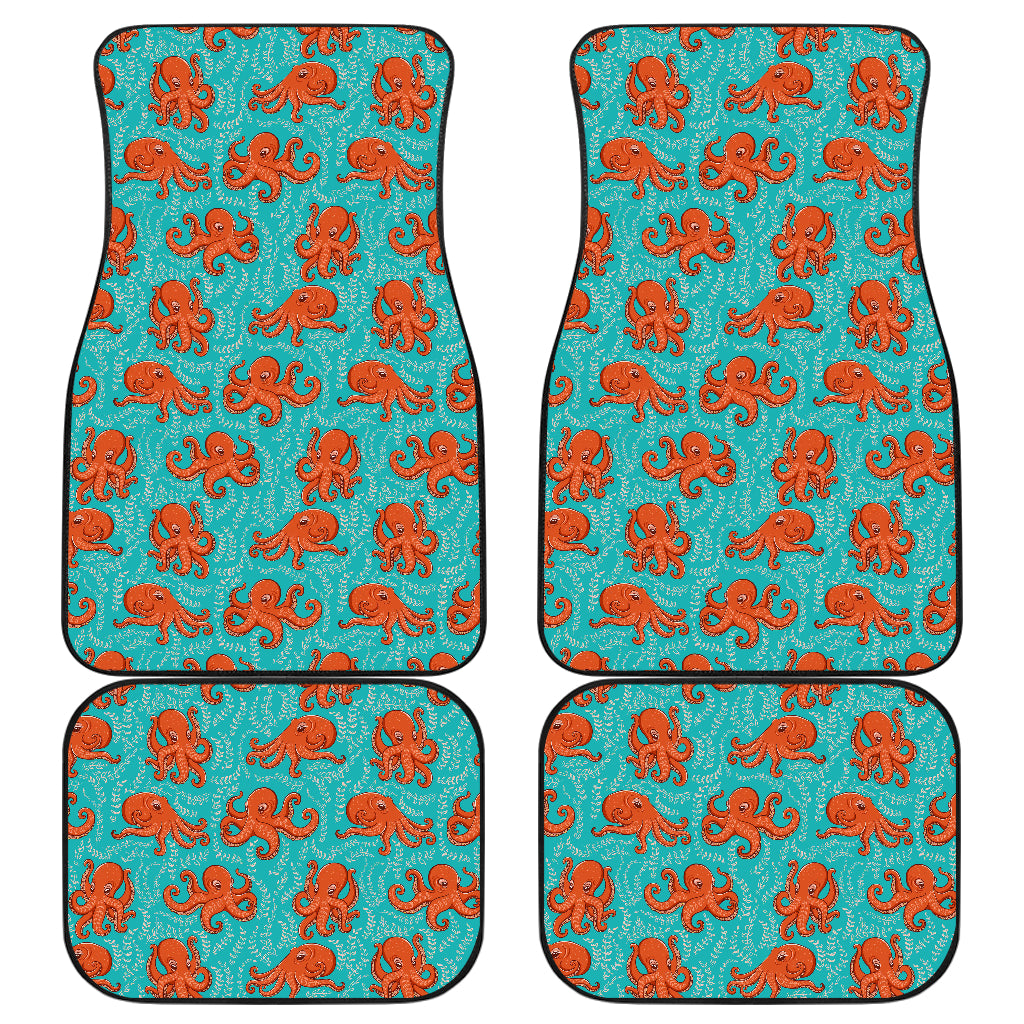Octopus Cartoon Design Print Themed Car Floor Mats Front Back