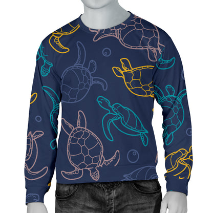 Sea Turtle Baby Print Men Long Sleeve Sweatshirt