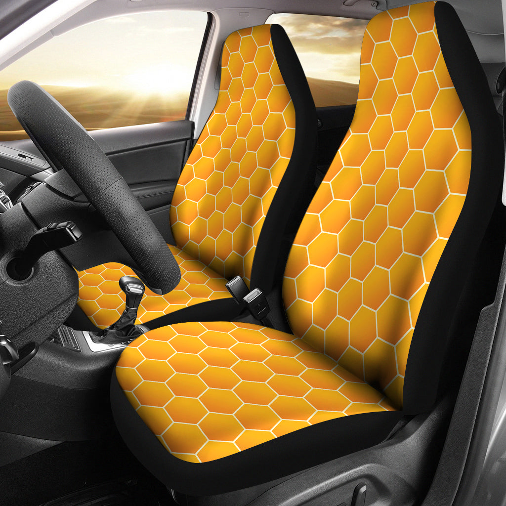 Honey Bee Honeycomb Print Design LKS3011 Car Seat Covers