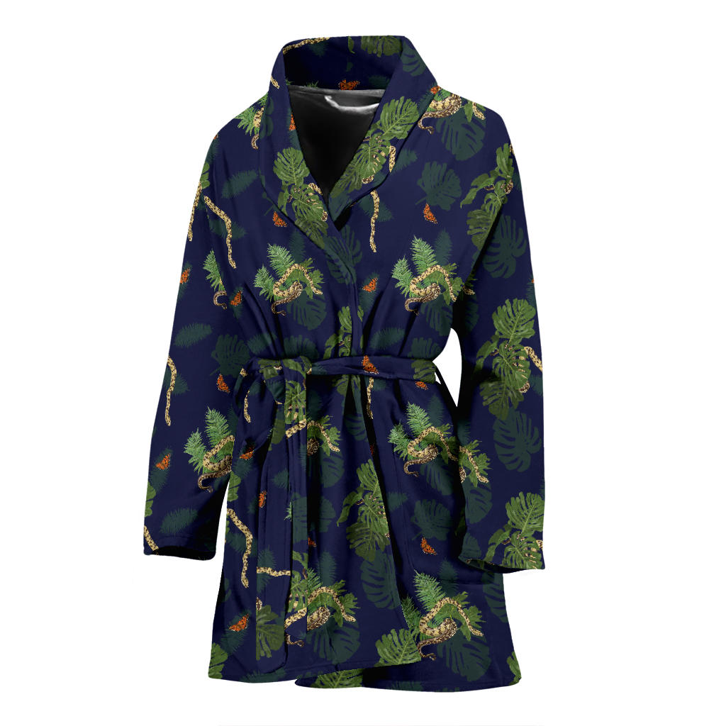 Boa Pattern Print Design 02 Women Bathrobe