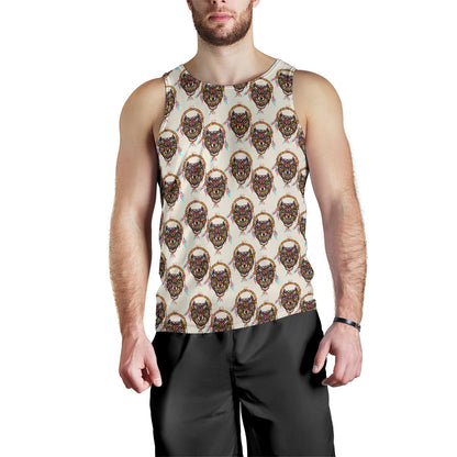 Wolf Tribal Dream Catcher Design Print Men Tank Top
