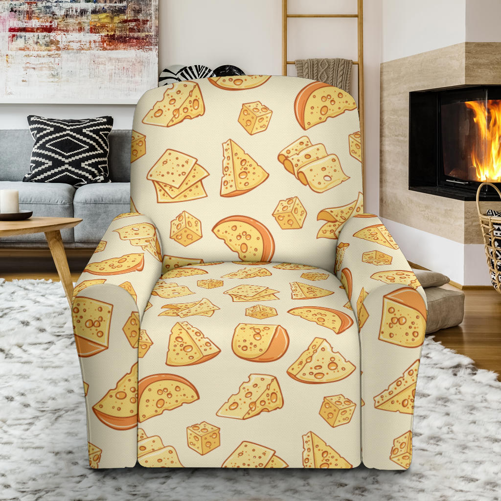 Cheese Pattern Print Design 01 Recliner Slipcover with Pocket