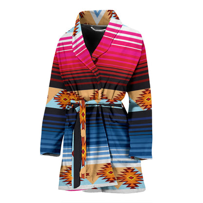 Mexican Pattern Print Design 03 Women Bathrobe