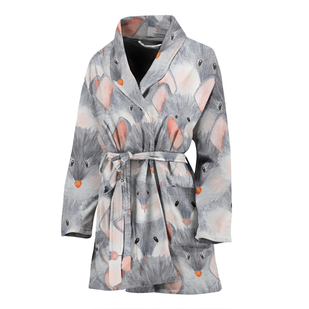 Rat Baby Pattern Print Design 02 Women Bathrobe