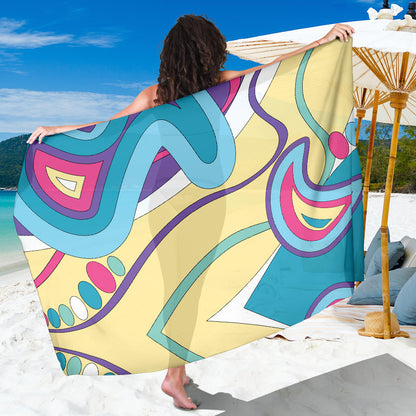 Funky Retro Pattern Print Design A01 Sarong Pareo Wrap