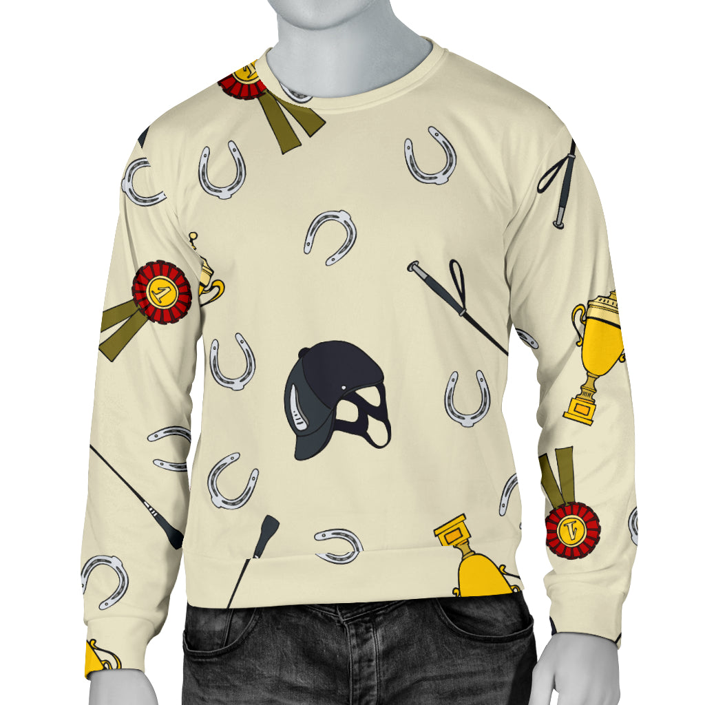 Equestrian Horseshoe Equipment Men Long Sleeve Sweatshirt