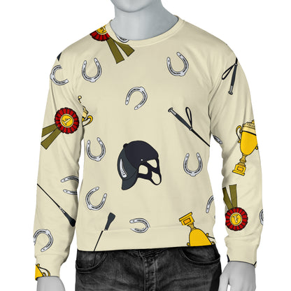 Equestrian Horseshoe Equipment Men Long Sleeve Sweatshirt