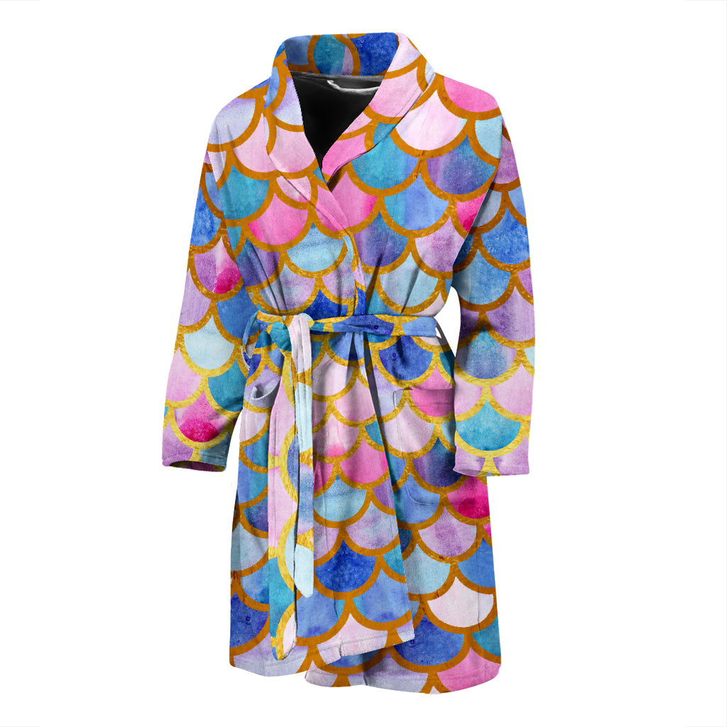 Scales Print Design LKS401 Men Bathrobe