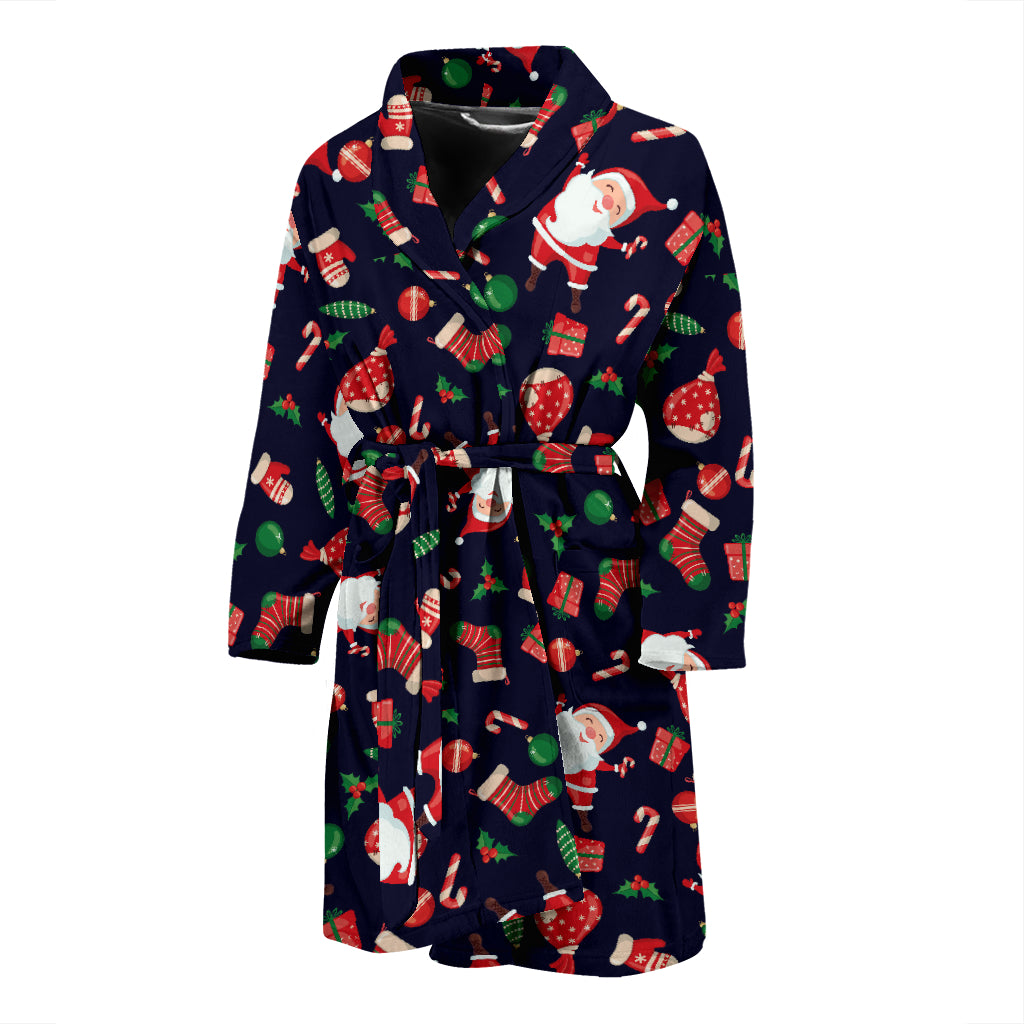 Santa Christmas Themed Print Design LKS304 Men Bathrobe