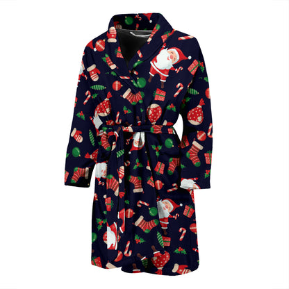 Santa Christmas Themed Print Design LKS304 Men Bathrobe