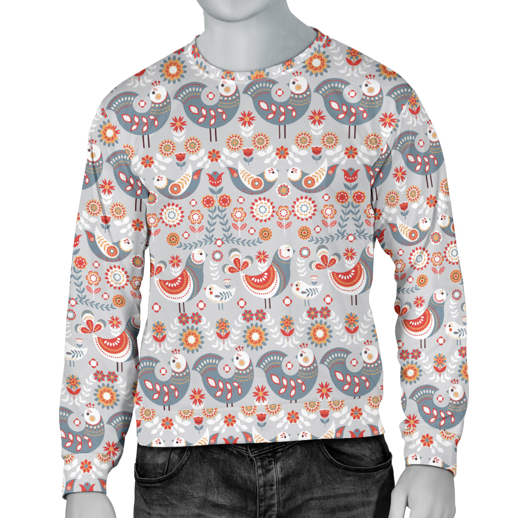 Swedish Nordic Design Print Men Long Sleeve Sweatshirt