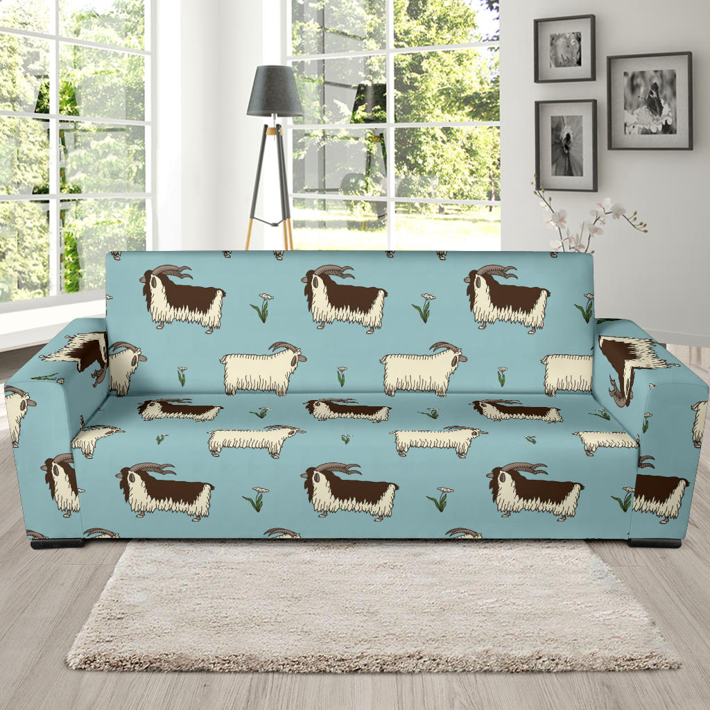 Goat Pattern Print Design 02 Sofa Slipcover