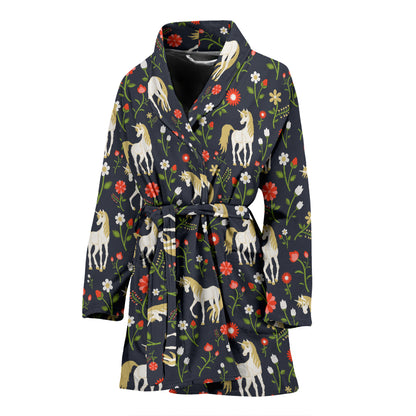 Unicorn Print Design LKS301 Women Bathrobe