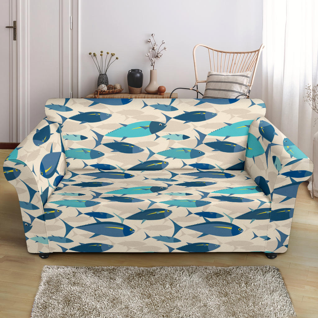 Tuna Fish Print Design LKS302 Loveseat Couch Slipcover