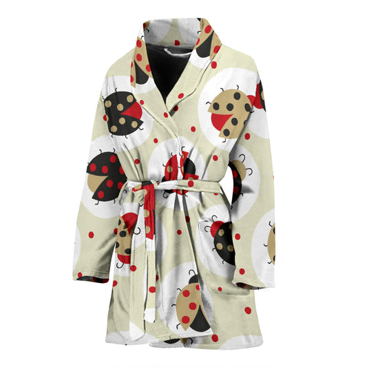 Ladybug Pattern Print Design 03 Women Bathrobe
