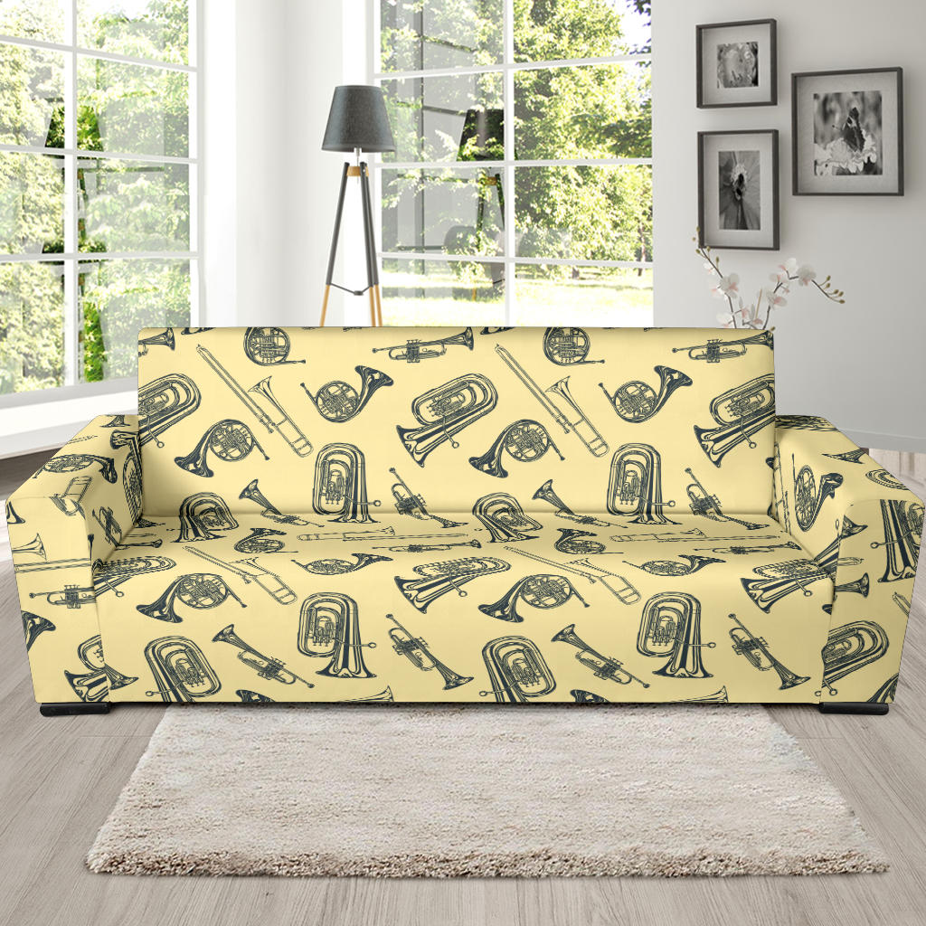Tuba Pattern Print Design 01 Sofa Slipcover
