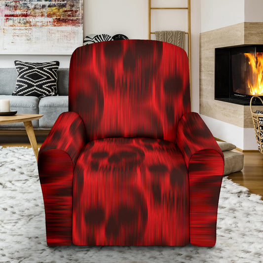 Skull Red Print Design LKS306 Recliner Slipcover with Pocket