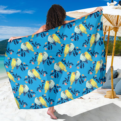 Lovebird Pattern Print Design 03 Sarong Pareo Wrap