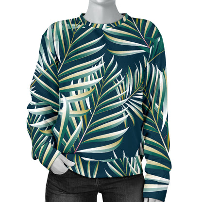 Sun Spot Tropical Palm Leaves hower Curtain Women Long Sleeve Sweatshirt