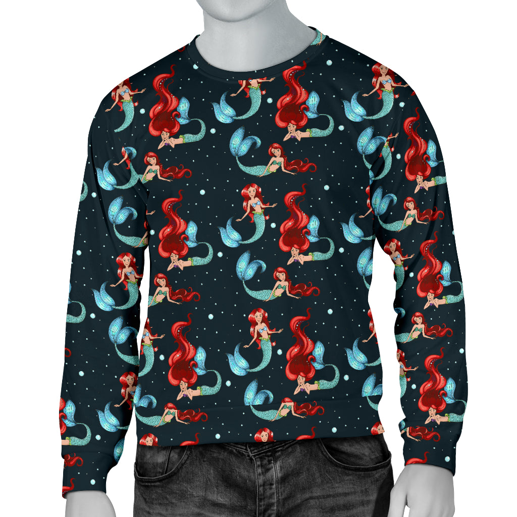 Mermaid Girl Themed Design Print Men Long Sleeve Sweatshirt