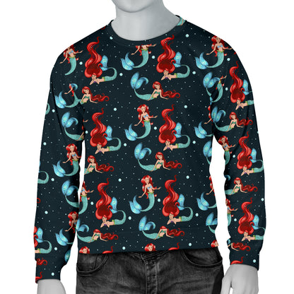 Mermaid Girl Themed Design Print Men Long Sleeve Sweatshirt