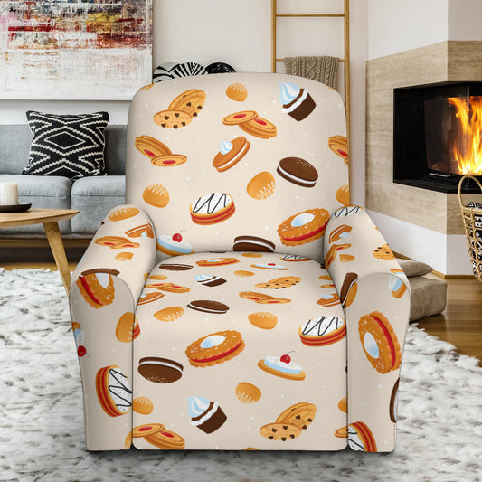 Biscuit Pattern Print Design 01 Recliner Slipcover with Pocket