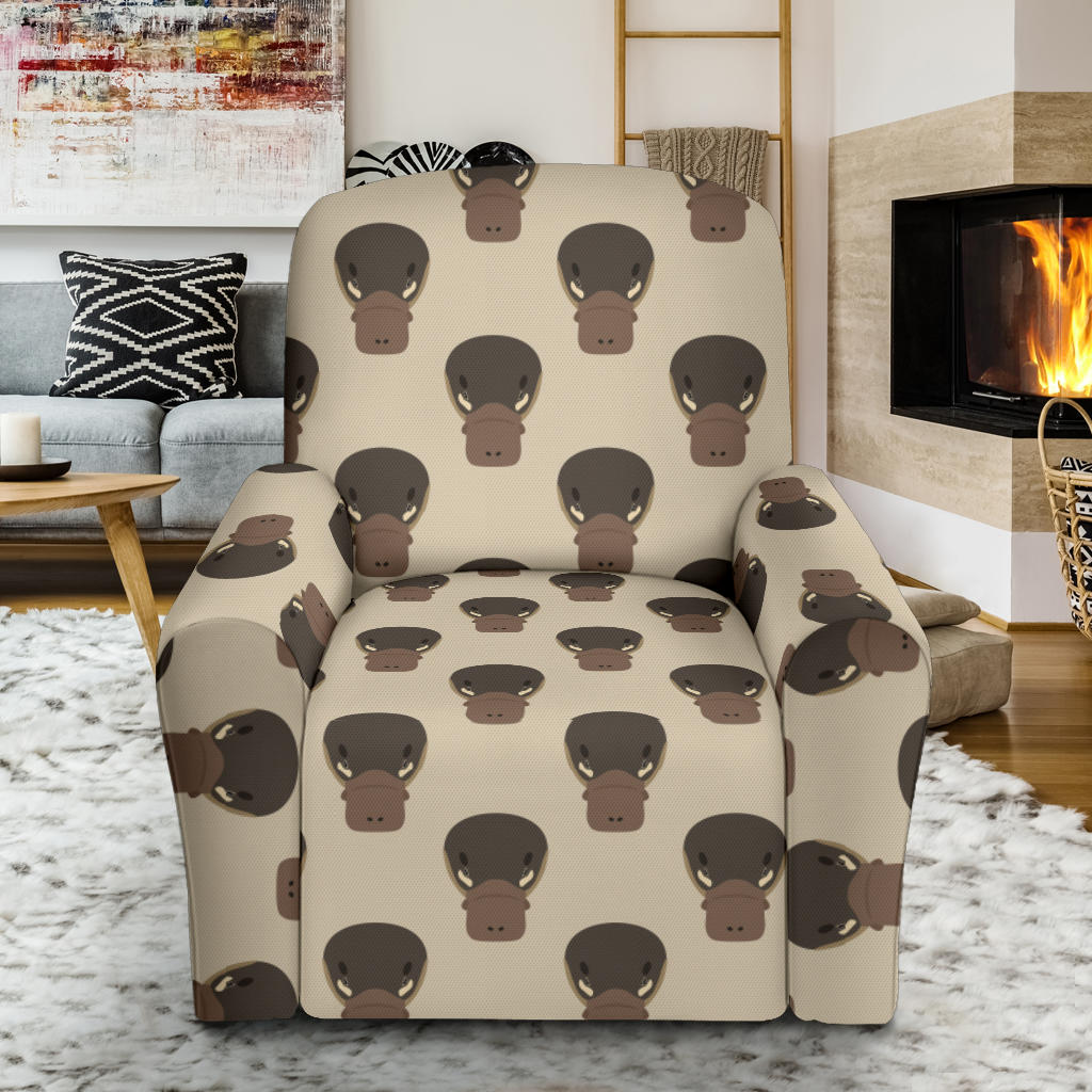 Platypus Pattern Print Design A03 Recliner Slipcover with Pocket