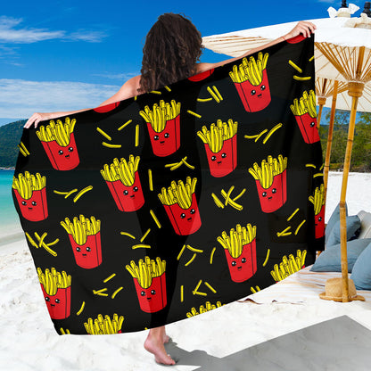 French Fried Pattern Print Design 03 Sarong Pareo Wrap
