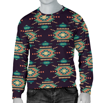 Navajo Geometric Style Print Pattern Men Long Sleeve Sweatshirt