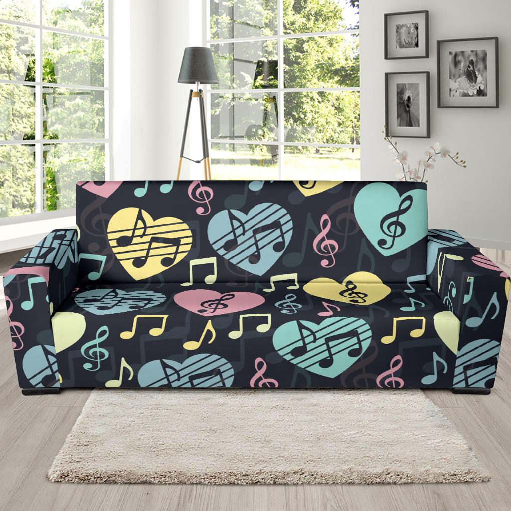 Music note Pattern Print Design A03 Sofa Slipcover