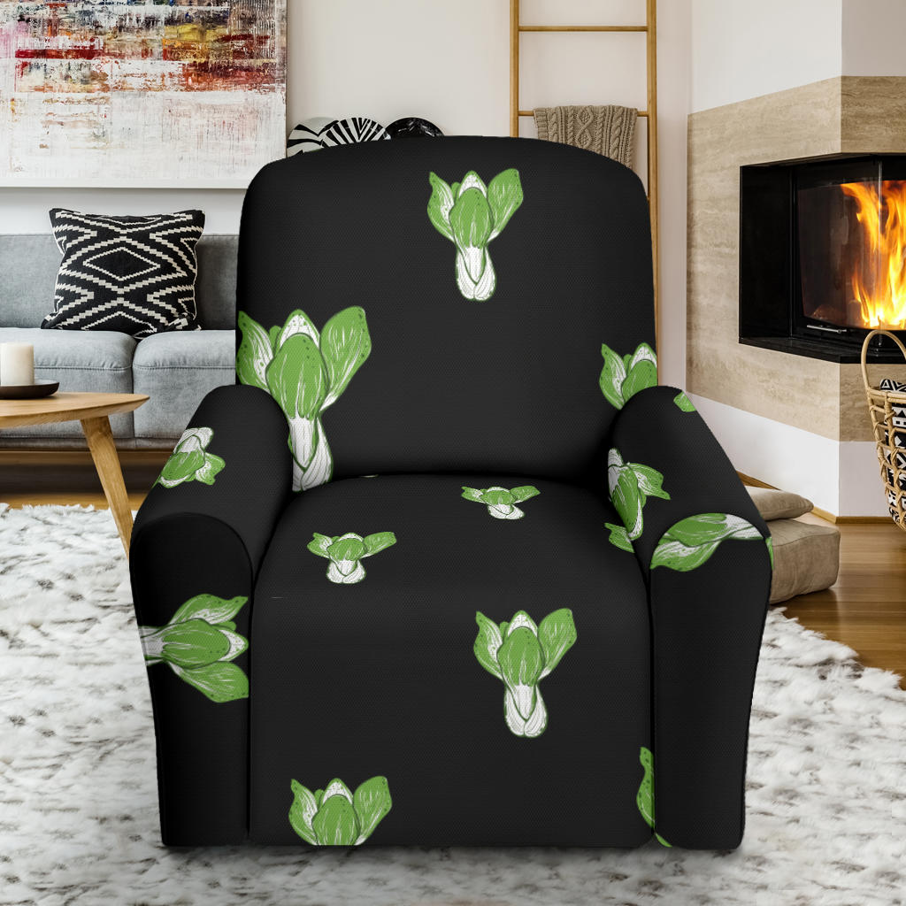 Kale Pattern Print Design 02 Recliner Slipcover with Pocket