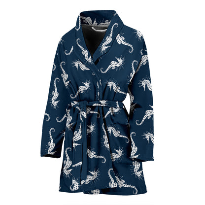 SeaHorse Print Design LKS402 Women Bathrobe