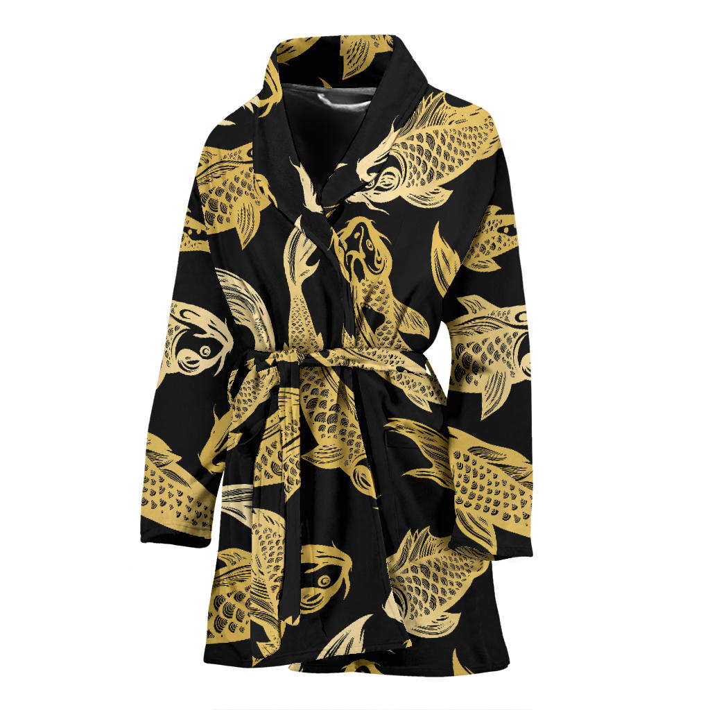 KOI Fish Pattern Print Design 03 Women Bathrobe