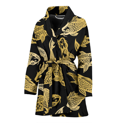 KOI Fish Pattern Print Design 03 Women Bathrobe