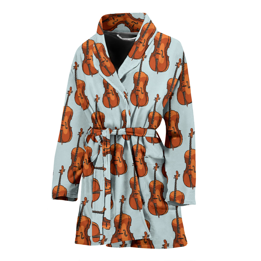 Violin Print Design LKS406 Women Bathrobe