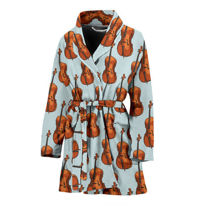 Violin Print Design LKS406 Women Bathrobe