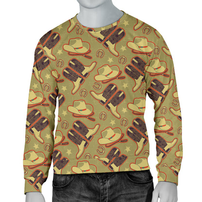 Western Cowboy Themed Men Long Sleeve Sweatshirt