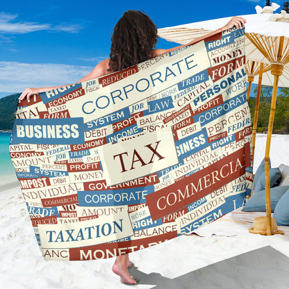Accounting Financial Pattern Print Design 01 Sarong Pareo Wrap