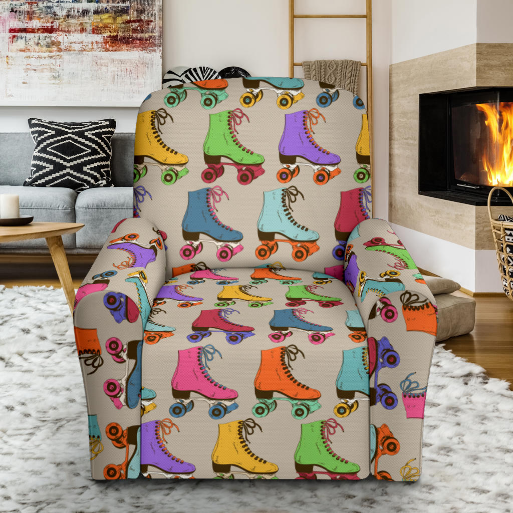 Roller skate Pattern Print Design A01 Recliner Slipcover with Pocket