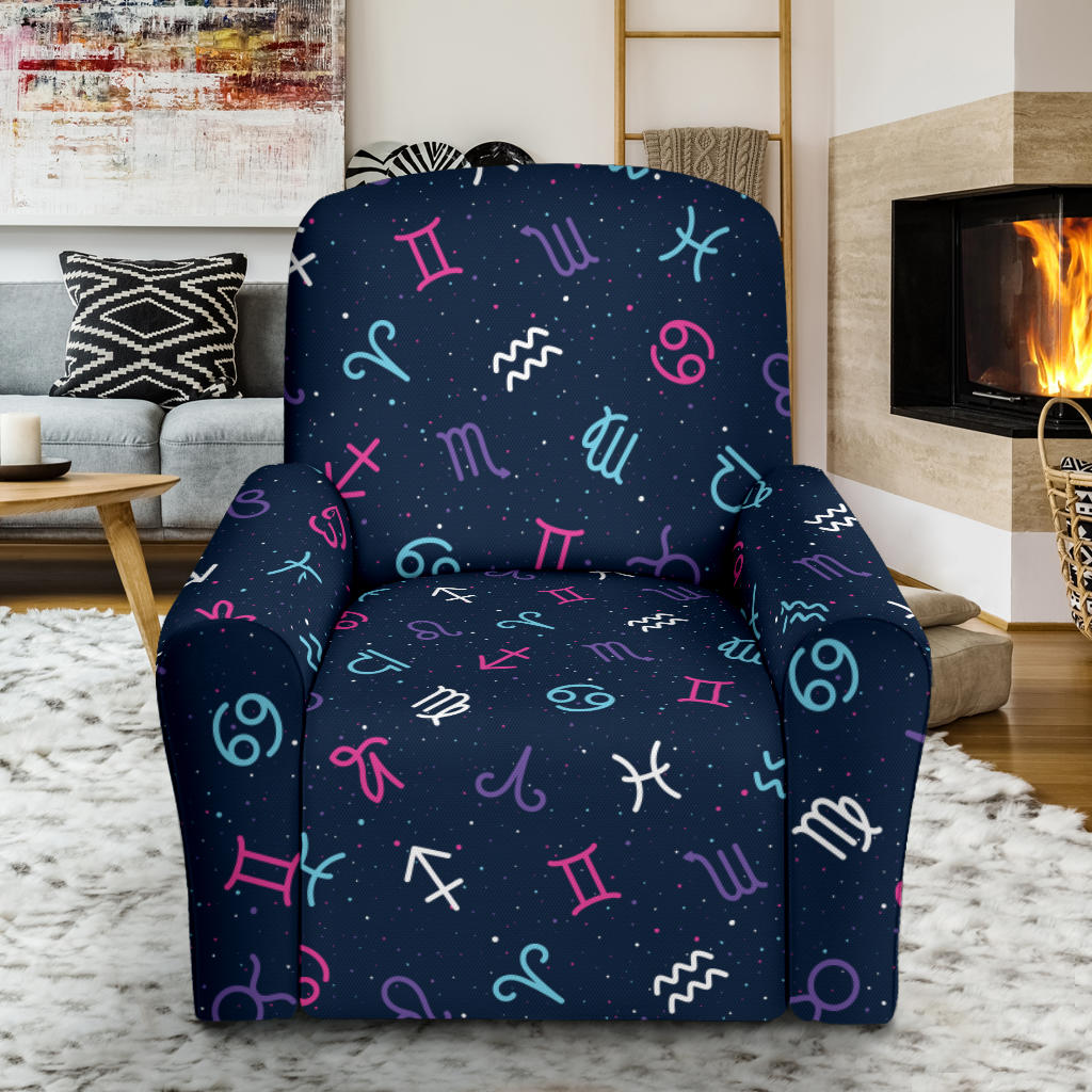 Constellation Pattern Print Design 04 Recliner Slipcover with Pocket