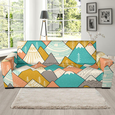 Mountain Pattern Print Design 02 Sofa Slipcover